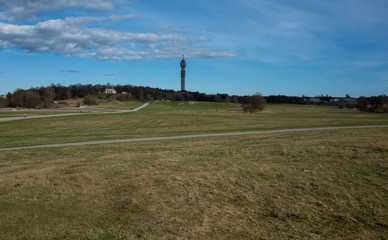 Fototapeta premium April 22, 2018 Stockholm, Sweden. Recreation area Gardet in the area Ladugardsgardet in Stockholm.