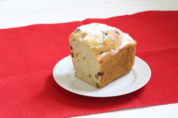 Christmas cupcake on a red background