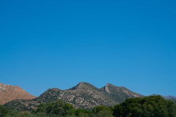 Fototapeta na wymiar Undulating pattern of crest of hills on Island of Naxos.