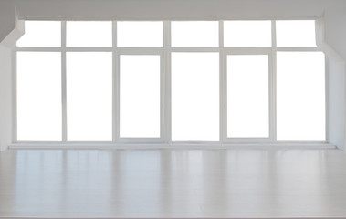 Large white window on isolated background