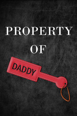Kinky Paddle BDSM leather Property of Daddy