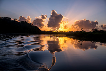 Lagoon Landscape photographed in Linhares, Espirito Santo. Southeast of Brazil. Atlantic Forest...