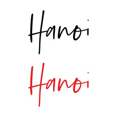 Hanoi city calligraphy vector quote