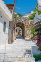 Fototapeta na wymiar Greek Island village scene in Filoti.