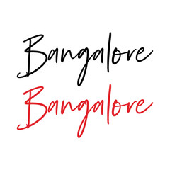 Bangalore city calligraphy vector quote