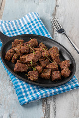 fried liver cubes