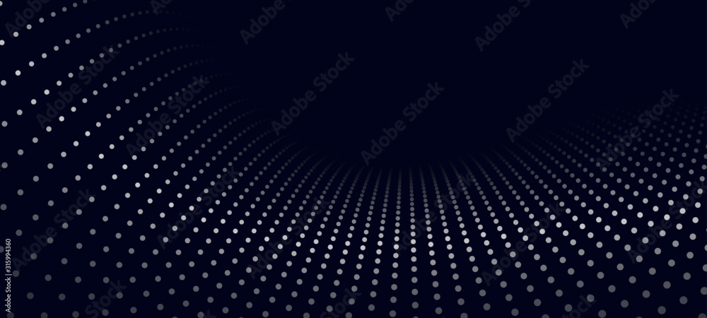 Wall mural wave of particles. futuristic point wave. vector illustration. abstract background with a dynamic wa