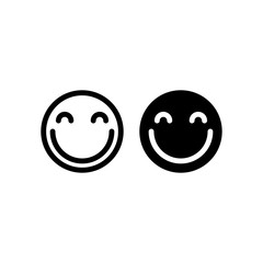Emoticon happy smile design trendy
