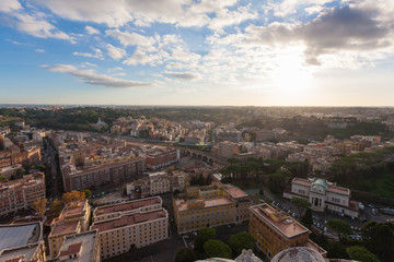 Fototapeta premium Rome aerial view, Roma. Italian landscape