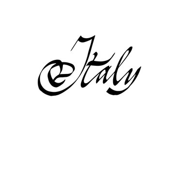Italy calligraphic hand-written text for banners, posters, social media vector