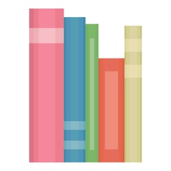 Pile of books in a flat style, isolated on a white background. Stack of books with bookmarks. Concept of learning. Vector illustration.