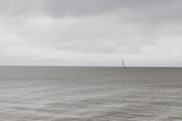 Sailboat on the choppy waters