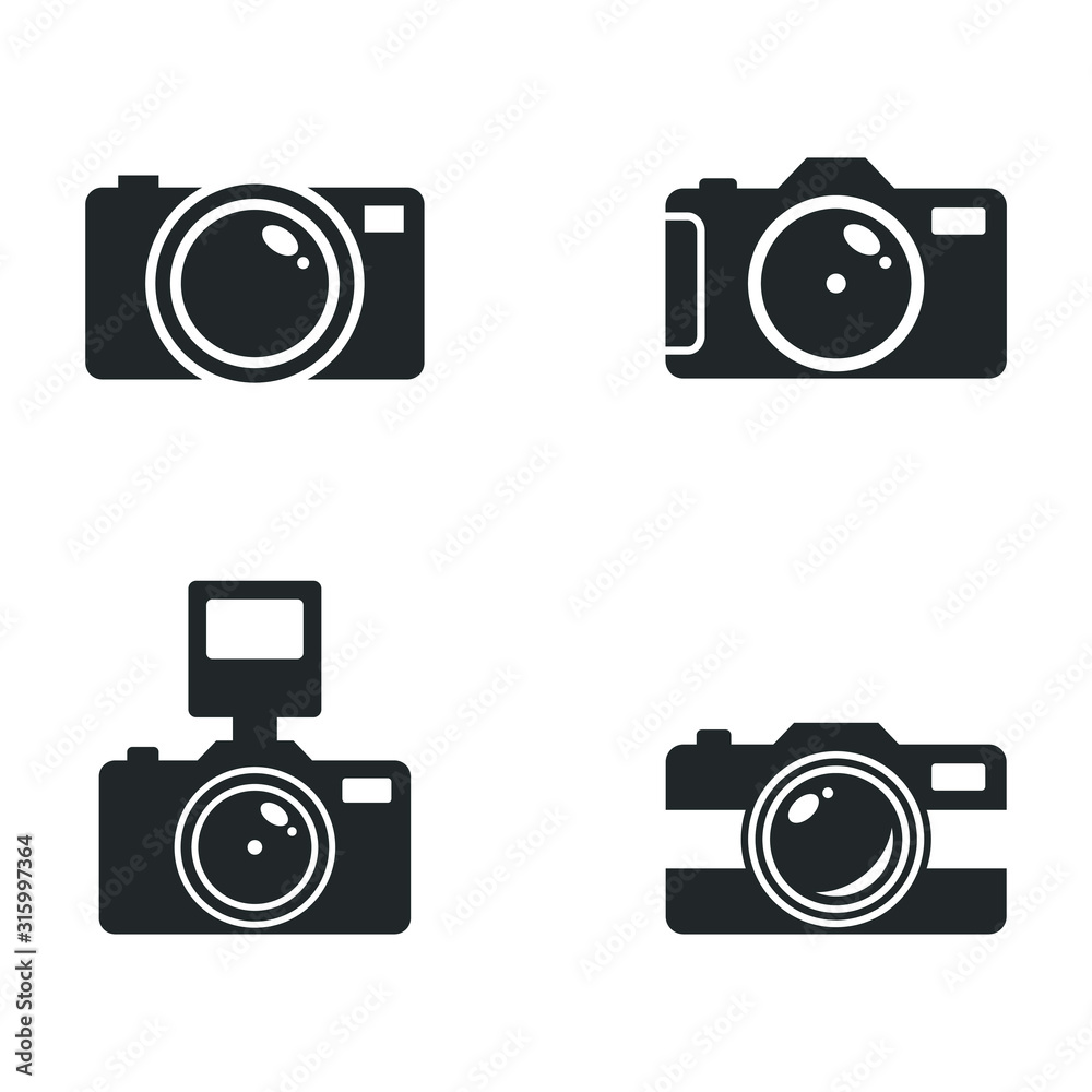 Poster camera icon template color editable. photo camera, snapshot photography symbol vector sign isolated 