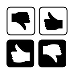 set of hand with thumb up and down icon