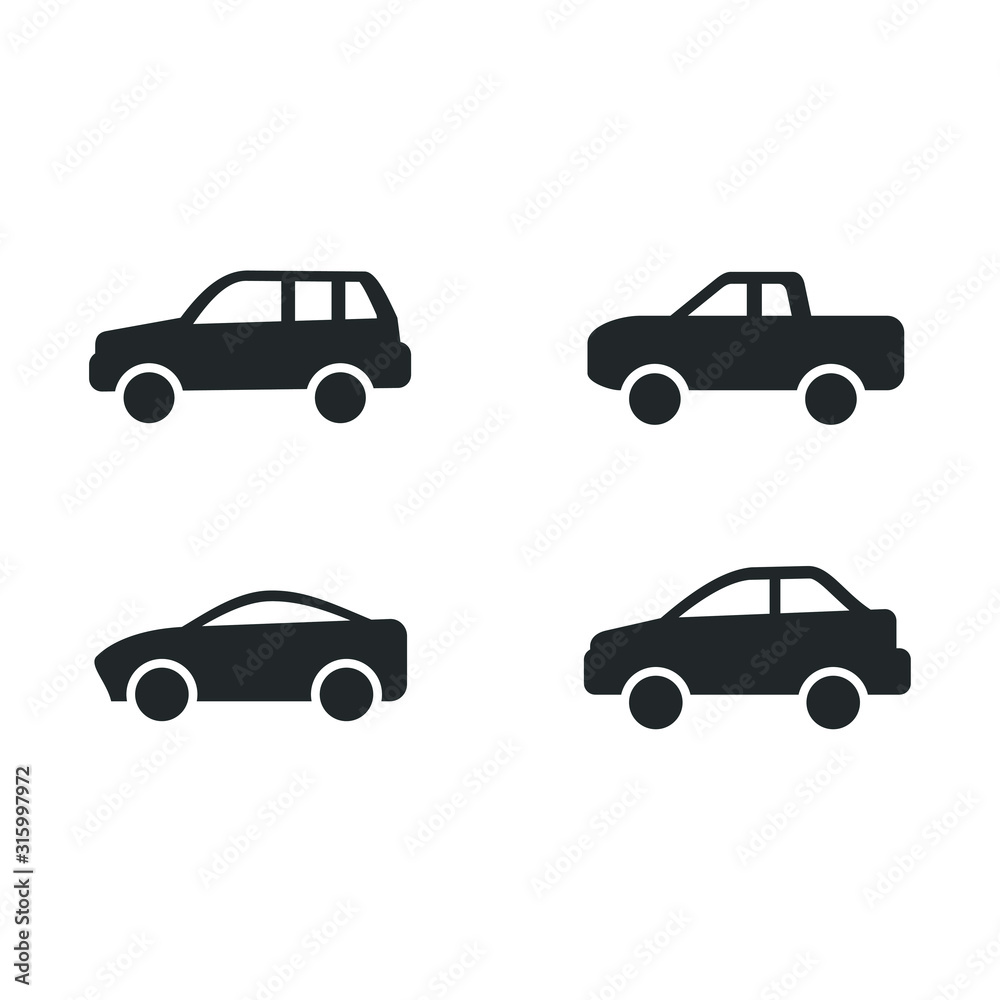 Aufkleber classic car. retro car icon template color editable. car transportation symbol vector sign isolated 