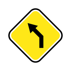 Road sign icon vector in yellow on white background