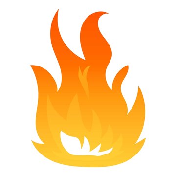 Small woods fire icon. Flat illustration of firecamp vector icon for web isolated on white background.