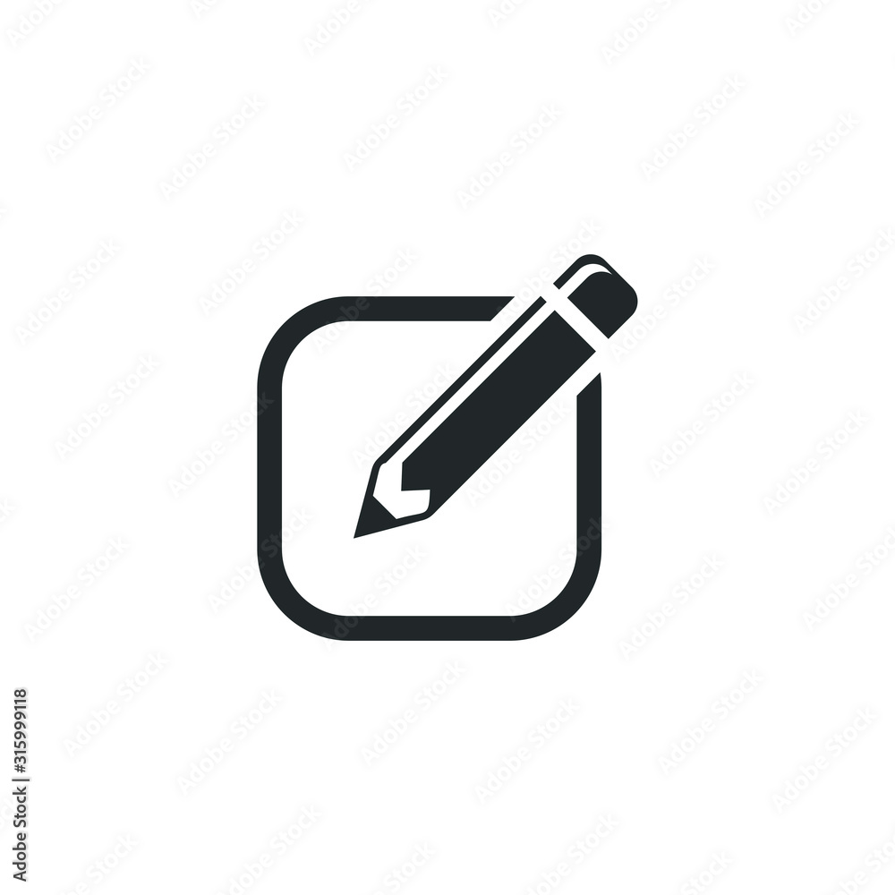 Poster Edit text icon template color editable. Edit symbol vector sign isolated on white background illustration for graphic and web design.