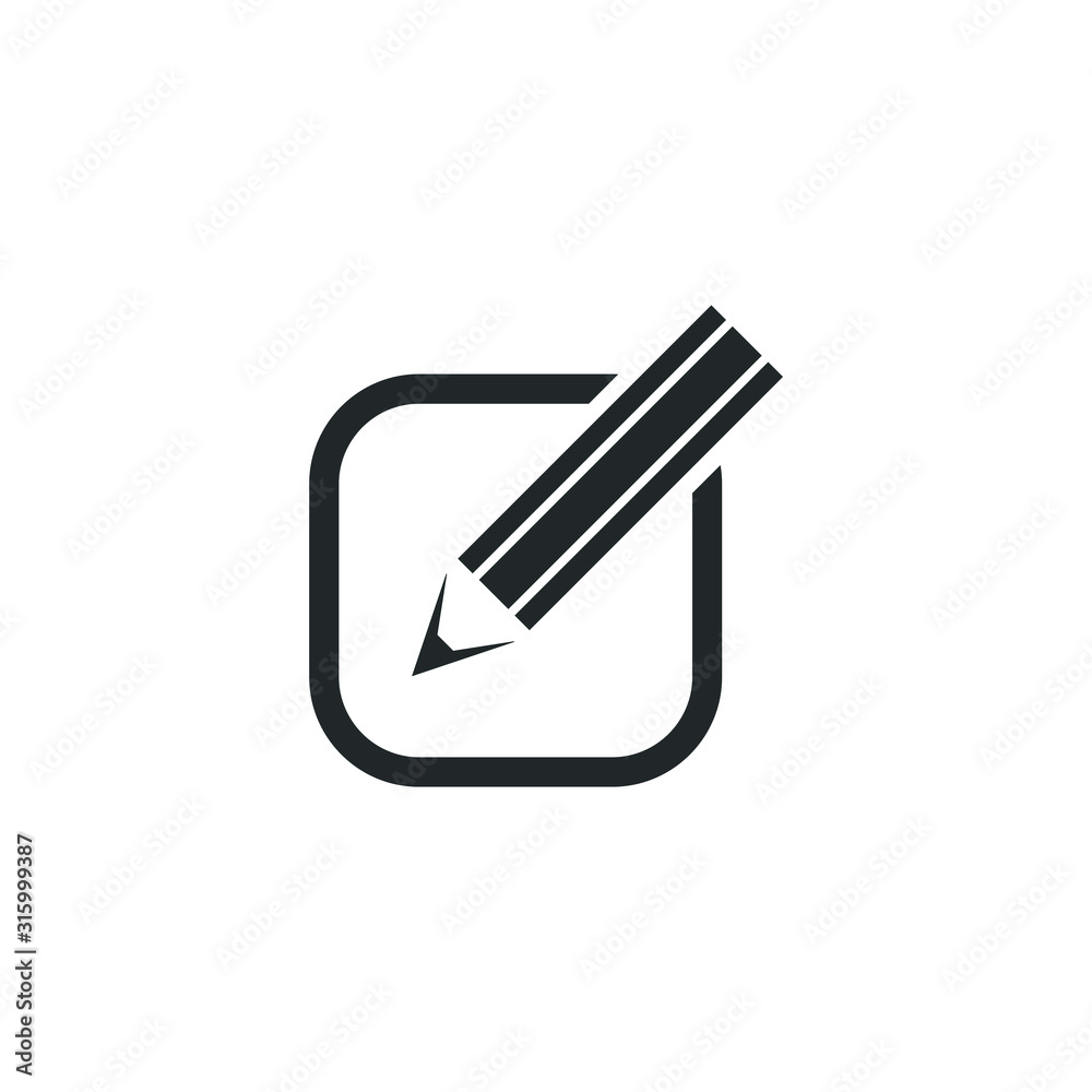 Poster Edit text icon template color editable. Edit symbol vector sign isolated on white background illustration for graphic and web design.
