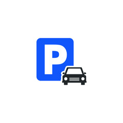 Blue Parking sign icon template color editable. Car parking sign symbol vector sign isolated on white background illustration for graphic and web design.