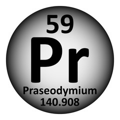 Periodic table element praseodymium icon.