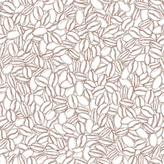 Vector seamless pattern with hand drawn  coffee  beans