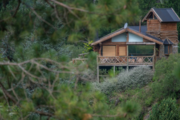 old wooden house in the forest