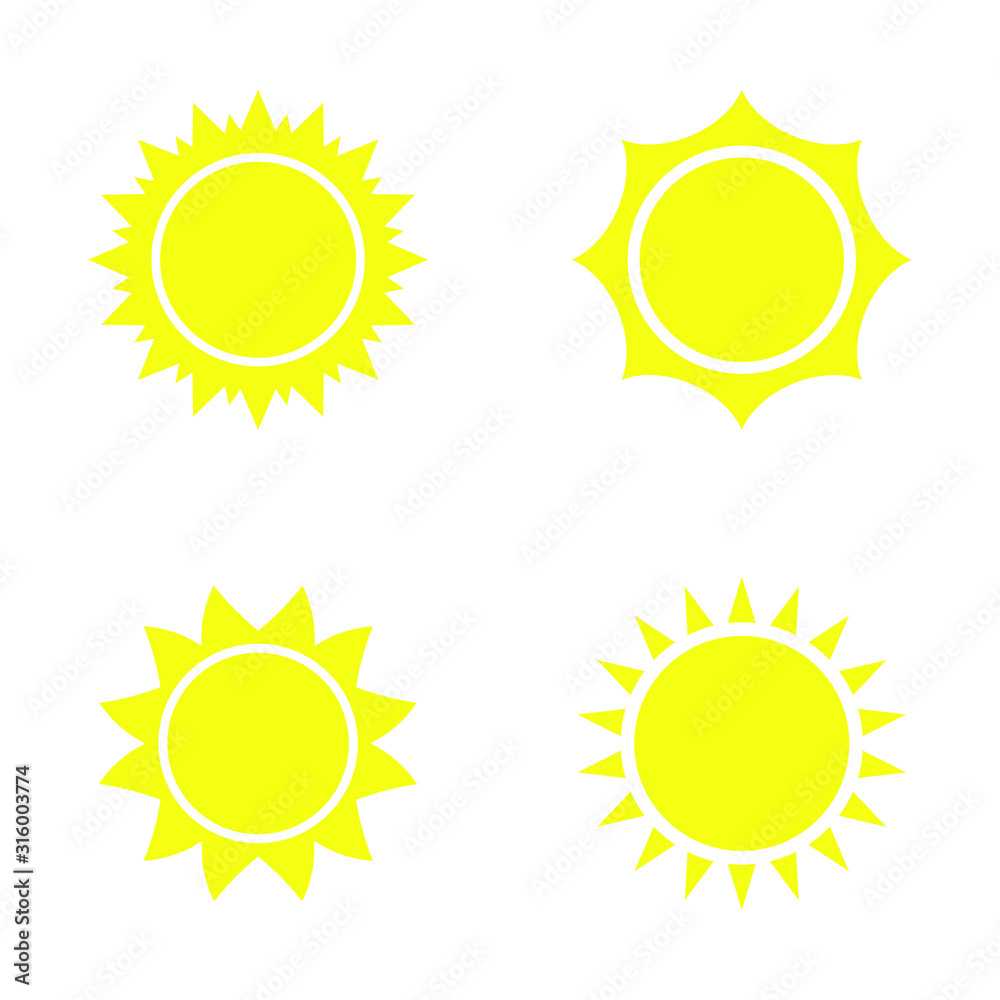 Poster sun icon template color editable. sun symbol vector sign isolated on white background illustration f
