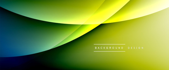 Wave liquid style lines with shadows and light on gradient background. Trendy simple fluid color gradient abstract background with dynamic straight shadow line effect