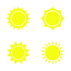 Sun icon template color editable. Sun symbol vector sign isolated on white background illustration for graphic and web design.