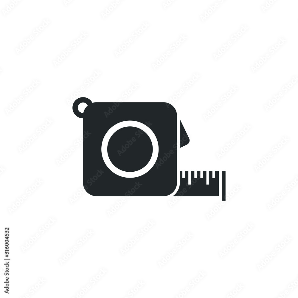 Aufkleber measurement tape icon template color editable. tape measurement symbol vector sign isolated on white