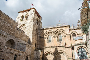 Fototapeta na wymiar Church of the Holy Christian Sepulcher of Jerusalem in Israel