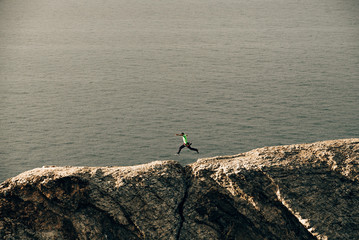 Baikal sea beach with rock 