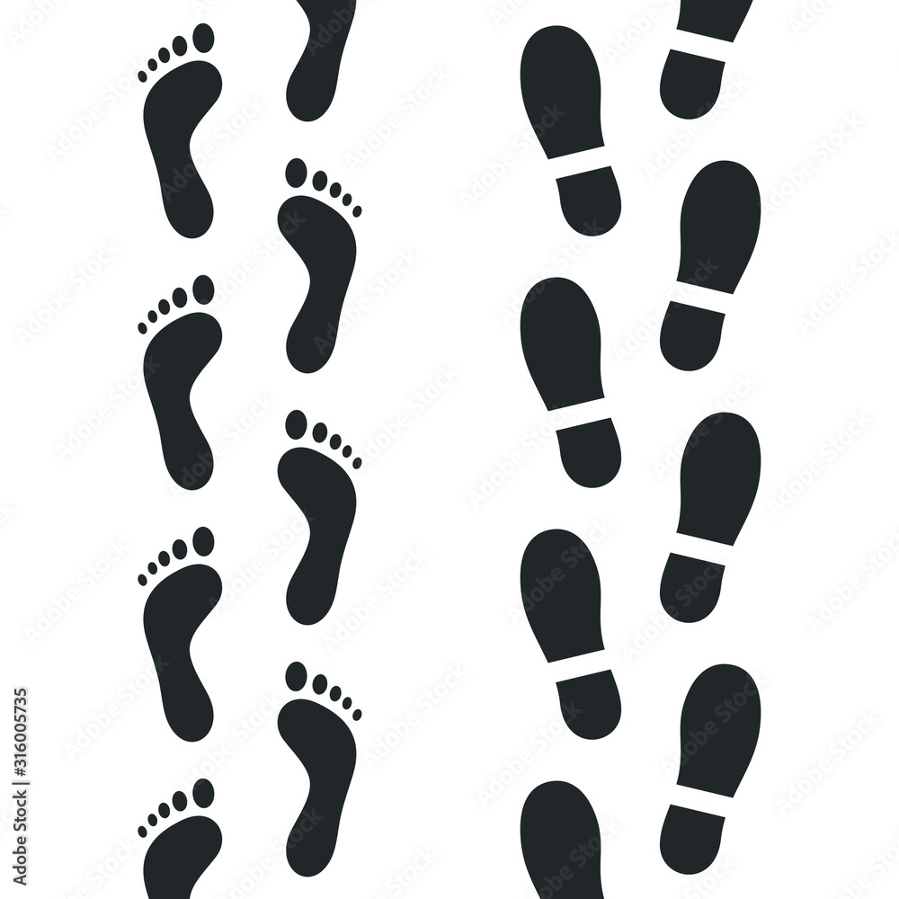 Poster footsteps icon template color editable. human footprint symbol vector sign isolated on white backgro