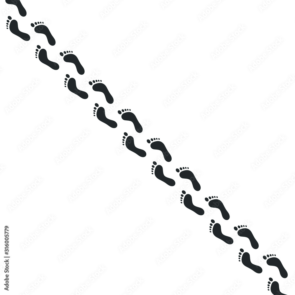 Poster footsteps icon template color editable. human footprint symbol vector sign isolated on white backgro