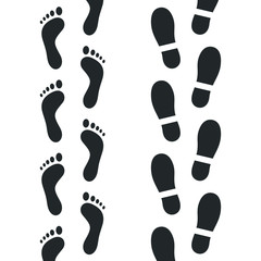 Footsteps icon template color editable. Human footprint symbol vector sign isolated on white background illustration for graphic and web design.