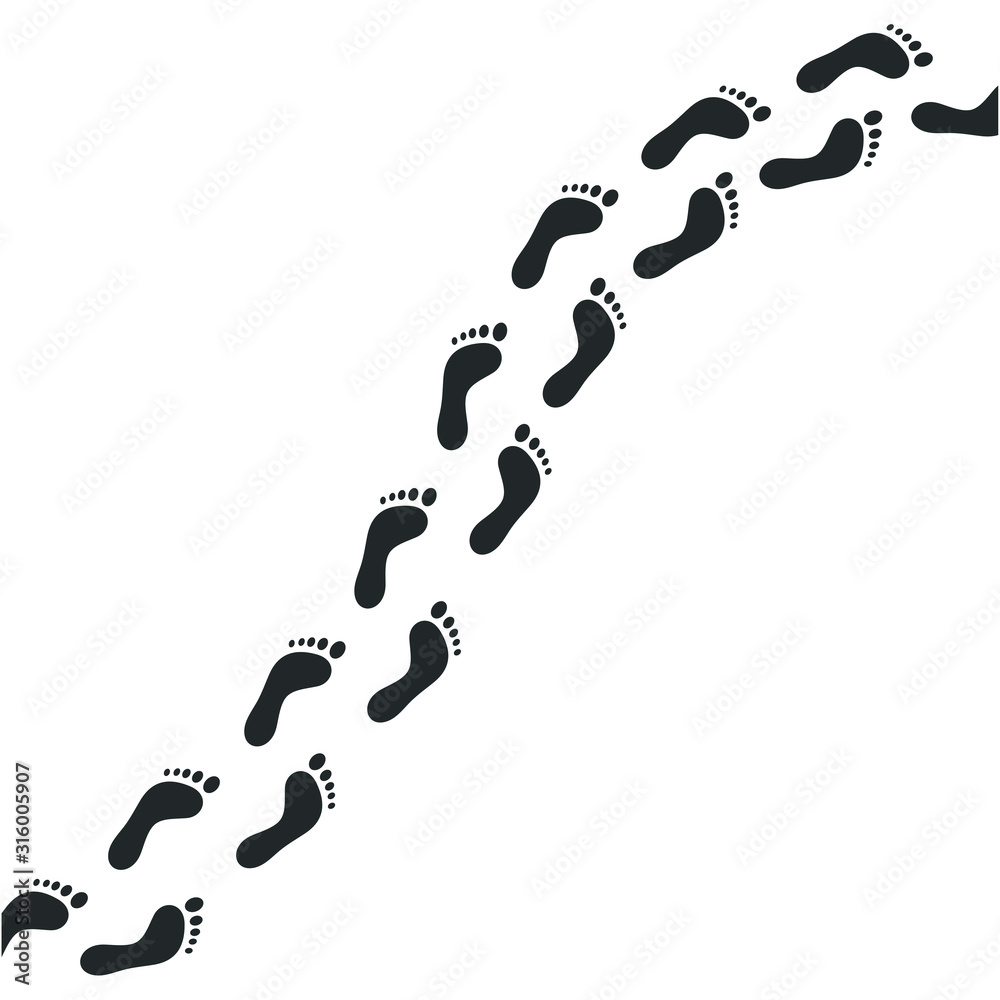Poster footsteps icon template color editable. human footprint symbol vector sign isolated on white backgro