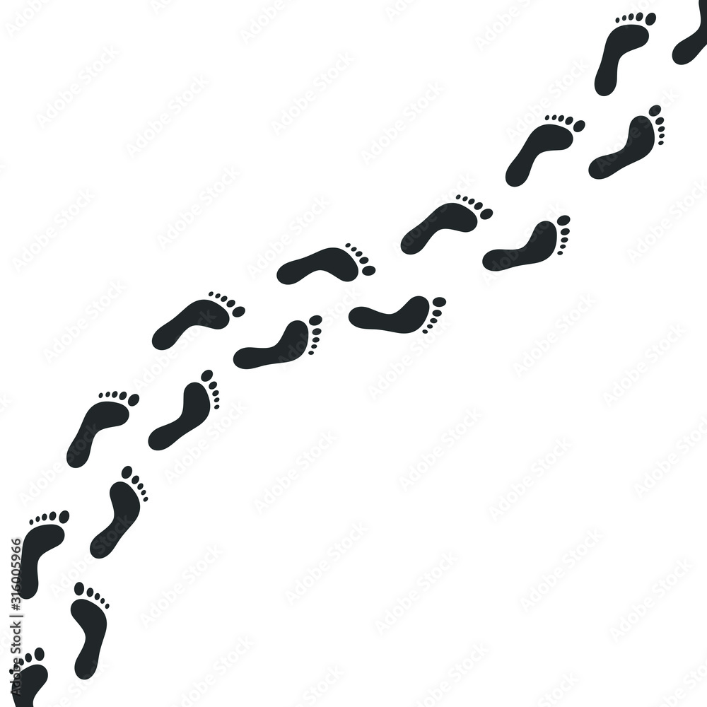 Poster Footsteps icon template color editable. Human footprint symbol vector sign isolated on white background illustration for graphic and web design.