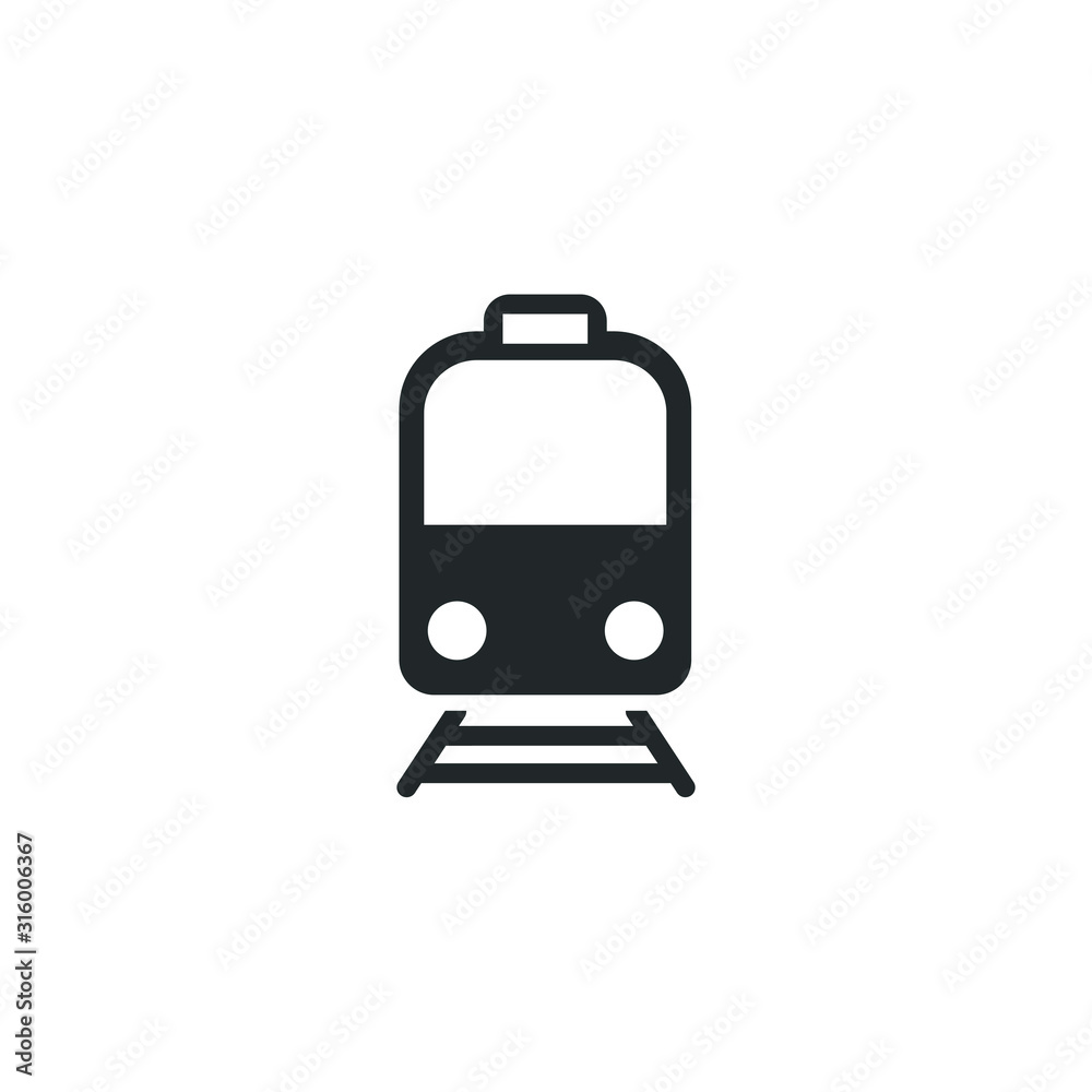Aufkleber train icon template color editable. train transportation symbol vector sign isolated on white backgr