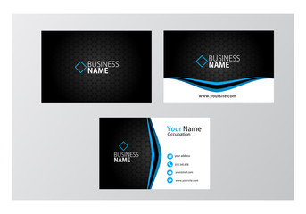 Blue modern business card. visiting card template