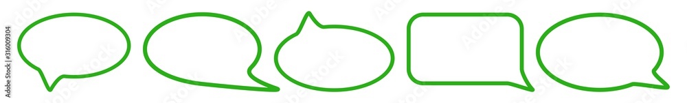 Canvas Prints speech bubble balloon icon green | blank shape bubbles | communication symbol | message logo | carto