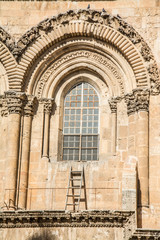 Fototapeta na wymiar Christian church tower in Jerusalem Israel