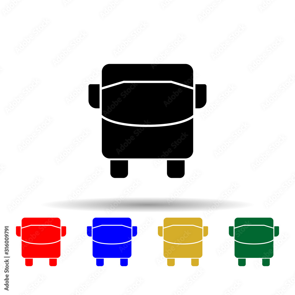 Poster bus multi color style icon. simple glyph, flat vector of web icons for ui and ux, website or mobile 