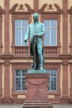 Statue Of Charles Frederick (Karl Friedrich), Grand Duke Of Baden In Front Of Mannheim Palace, Germany. The Statue Was Erected In 1907.