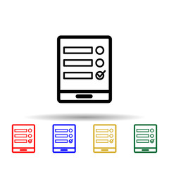 online application form in the tablet multi color style icon. Simple glyph, flat vector of web icons for ui and ux, website or mobile application