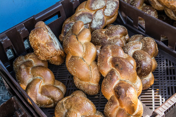 Typical jewish bread in Jerusalem Israel