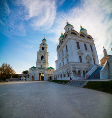 Naklejka premium Uspensky Cathedral and Bell Tower of the Kremlin in Astrakhan, Russia