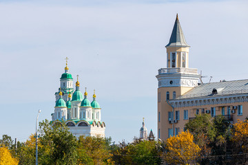 Fototapeta na wymiar Uspensky Cathedral of the Kremlin in Astrakhan, Russia