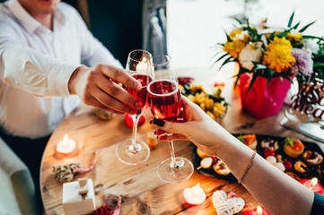 a couple drinking champagne