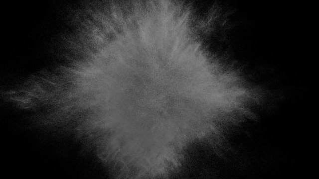 Motion animation approximation of a large cloud of small micro particles on a black background